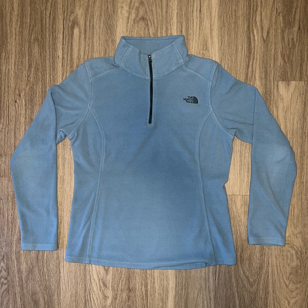 North Face Fleece Quarter Zip Blue size Medium